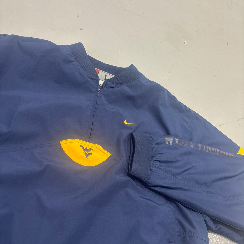 Nike West Virginia Mountaineers Windbreaker Pullover Navy Blue Mens Large WVU